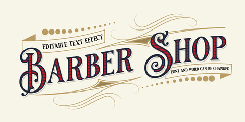 Vintage Barber Shop Text Effect