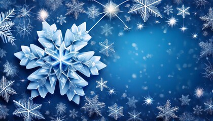 Blue Holiday Background Christmas Background With Snowflake And Star