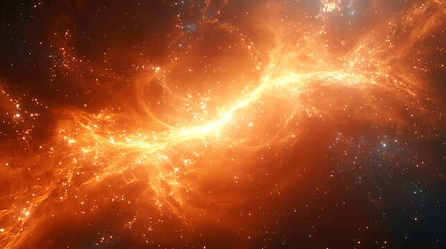 Electrically charged particles spiraling from magnetic poles of solar body 