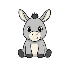 Obraz premium Adorable cartoon donkey character smiling sweetly, perfect for kids designs