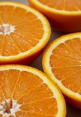 Fresh juicy orange slices citrus fruit vitamin C close up view