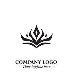 Elegant Black Crown Logo Symbol on a Clean White Background for Premium Branding Design