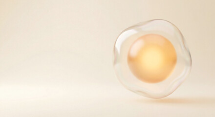 Concept of personal identity protection. Warm glowing light guarded by a translucent bubble. Symbolizes trust, care, health insurance, and personal well-being.