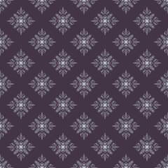 Elegant floral pattern in deep purple featuring intricate designs and sharp contrast