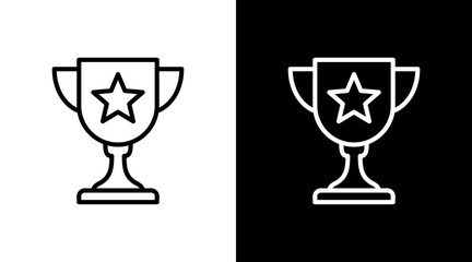 Trophy Star  White Icon Set Design