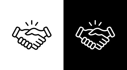 Handshake Deal  White Icon Set Design