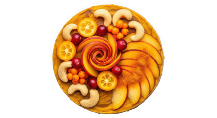 Vibrant fruit platter arrangement with tropical and berry accents