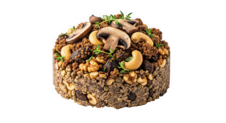 Savory nut and mushroom loaf with herbs