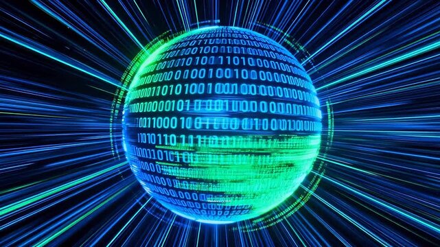 Digital binary sphere in space