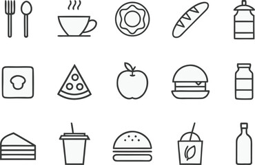 Food Icon Pack Collection. Minimal Food Icon Set. Clean Food Icons Outline. Kitchen Food Icon Pack. Culinary Food Icon Collection. Modern Food Icon Set. Simple Food Icons Pack. Food Icons Line Art