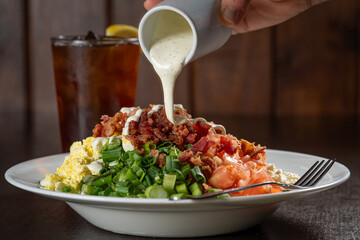 Cobb Salad with iced tea.
