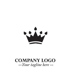 Elegant Black Crown Logo Symbol on a Clean White Background for Premium Branding Design