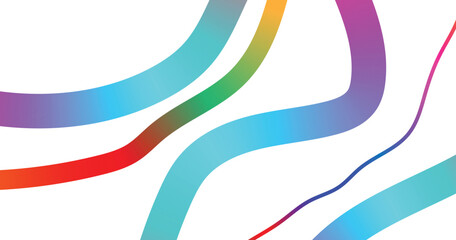 Abstract Gradient Waves on White Background - Modern Design Element