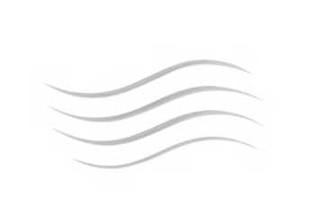 White wavy lines depicting air or scent flow, representing wind, speed, or freshness with a transparent background