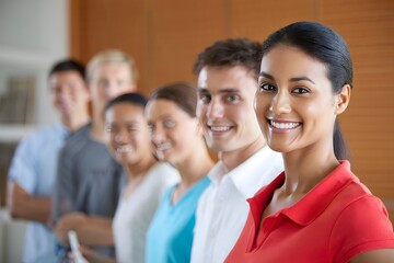 Diverse Group of Young Professionals Smiling at the Camera - Teamwork and Success