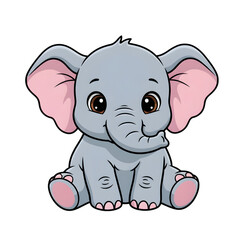 Obraz premium Adorable baby elephant sitting, perfect for children's designs projects