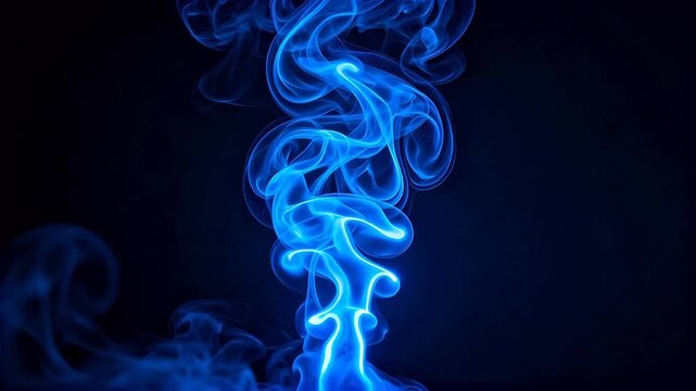 Blue glowing smoke pattern