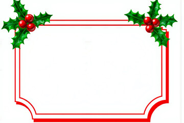 Christmas holly border with blank space for text