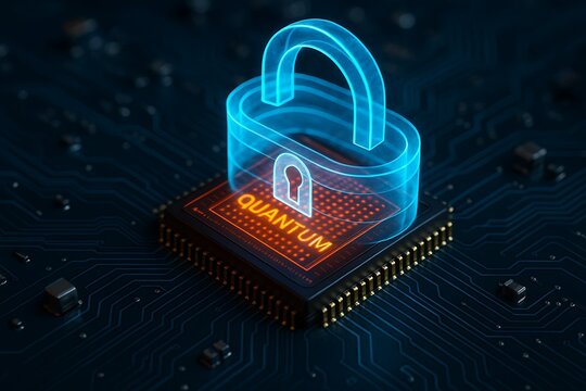 Quantum Security Chip with Digital Padlock Protection