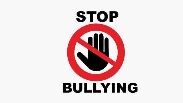 Stop bullying sign with hand suitable for anti bullying campaigns, educational materials, social media posts, and awareness campaigns targeting bullying prevention.