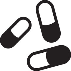 Vector illustration of a medical pill capsule icon, a symbol of medicine and health, suitable for computer and mobile phone design