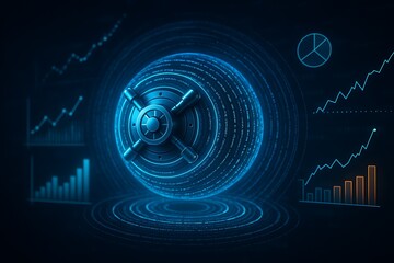 Digital Data Security and Financial Growth Concept
