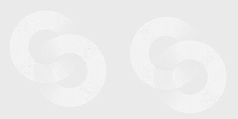 Abstract white glowing geometric lines on gray background. Modern shiny blue circle lines pattern. Futuristic technology concept. Suit for cover, poster, banner, brochure, header, website vector