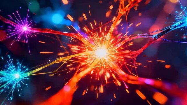 Colorful abstract neuron network