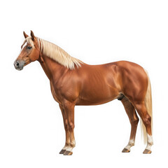 Obraz premium 3d palomino horse standing profile isolated on transparent background