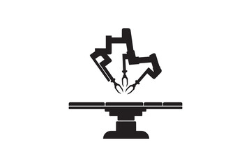Robotic surgery machine with multiple arms silhouette art