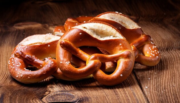 Pretzels On Wooden Table