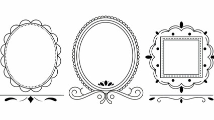 Elegant black and white ornamental frames perfect for invitations and creative design projects showcasing intricate detailing and timeless style with versatile applications