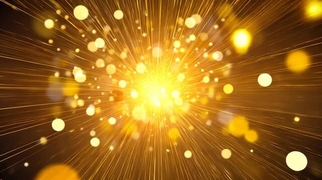 Golden Burst of Light: A radiant explosion of luminous particles illuminates the frame, creating a captivating visual spectacle of energy, radiance, and infinite possibility.