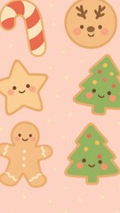 Naklejka premium Cute festive holiday wallpaper for mobile