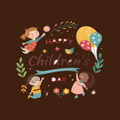 children playing with a ball.