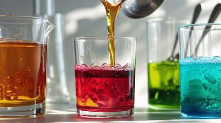 A glass of red water with ice