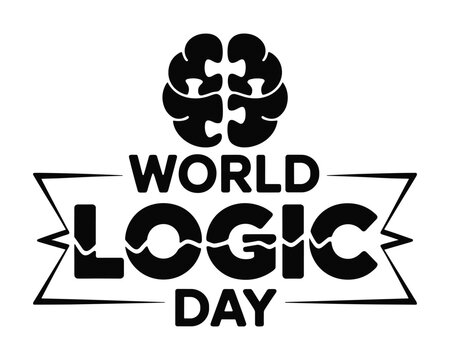 World Logic Day design with brain illustration for education and thinking - Powered by Adobe