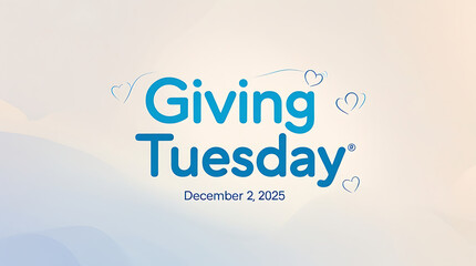 Giving Tuesday, December 2nd, 2025, in teal with heart accents, HD, and 4k image