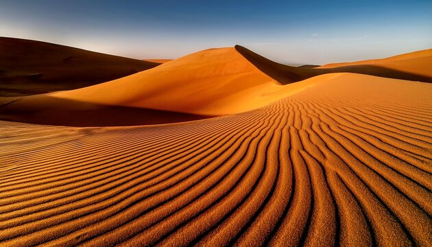 Lines And Curvues In A Close Up Of Sand Dunes