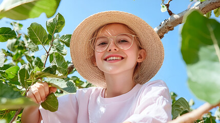 little girl in the garden
