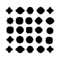 Collection of Ornate Black Silhouette Frames and Labels