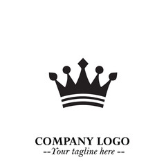 Elegant Black Crown Logo Symbol on a Clean White Background for Premium Branding Design