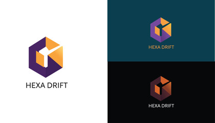 Naklejka premium Modern Hexagon Tech Logo – Abstract Geometric Digital Brand Icon
