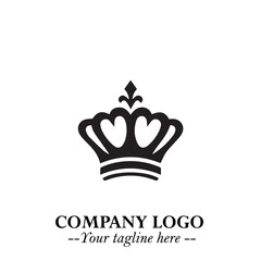 Elegant Black Crown Logo Symbol on a Clean White Background for Premium Branding Design