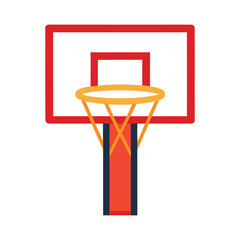 Basketball hoop on a white background