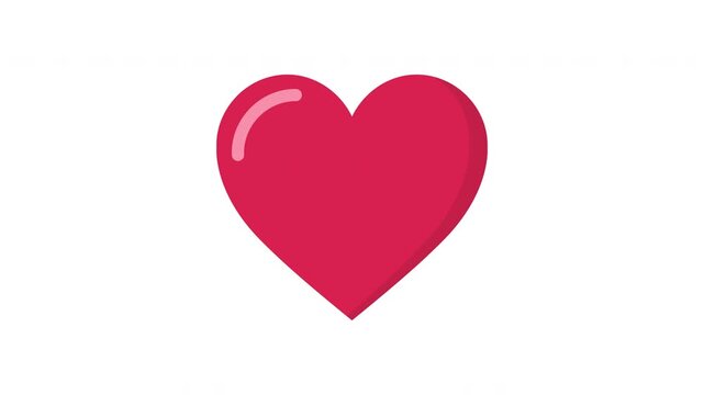 Looping heart animation with rhythmic heartbeat motion pulsing smoothly like a medical heart monitor icon creating continuous beat movement prores alpha channel 4k 60fps