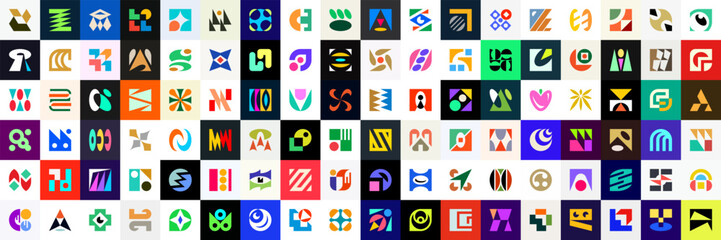 Abstract logos collection. Geometrical abstract logos. Icon design