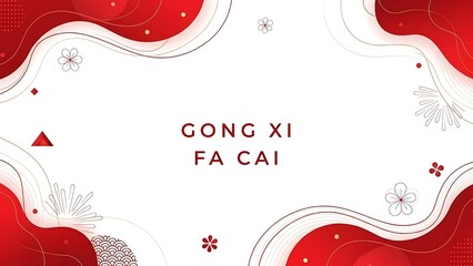 Gong xi fa cai chinese new year greeting with red and white design