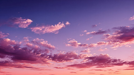 Evening sky with gradient of purple and orange clouds