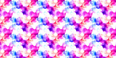 Fototapeta premium Abstract artistic vibrant watercolor seamless pattern pink purple blue